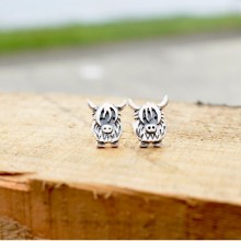Handcrafted Scottish jewellery - Highland Cow stud earrings